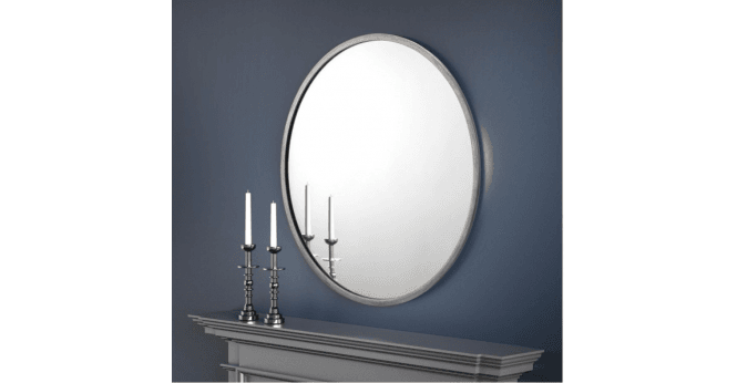 Julian Bowen Octave Round Pewter Wall Mirror