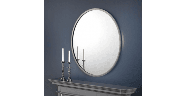 Octave Round Pewter Wall Mirror