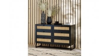 Padstow 6 Drawer Chest - Black