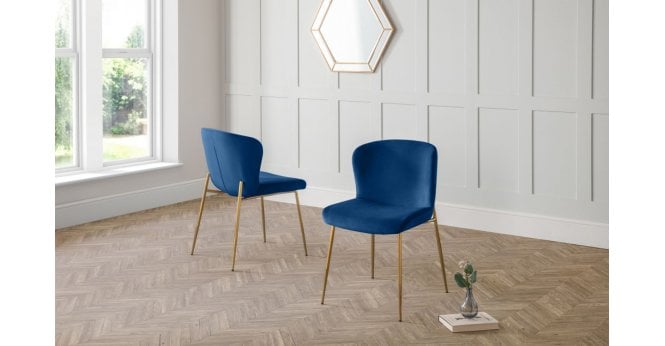 Julian Bowen PAIR of Harper Dining Chairs - Blue