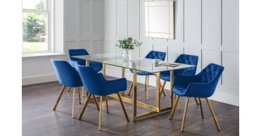 PAIR of Lorenzo Dining Chairs - Blue