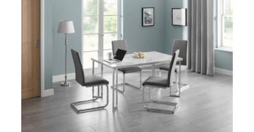 Positano Marble & Chrome Dining Table