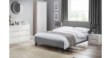 Rialto 135cm Double Bed  Light Grey