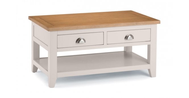 Julian Bowen Richmond Coffee Table With 2 Drawers - Grey/Pale Oak