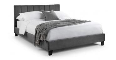 Rosa Grey Velvet Upholstered 90cm Single Bed