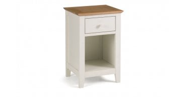 Salerno Shaker Ivory/ Oak 1 Drawer Bedside