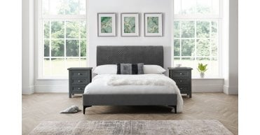 Sanderson Diamond Quilted Velvet Bed 150Cm