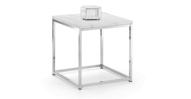 Julian Bowen Scala White Marble Top Lamp Table