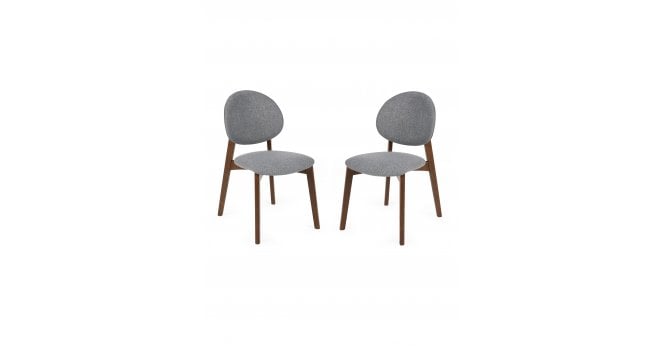 Julian Bowen Set of 2 Artemis Walnut and 
Grey Dining Chairs