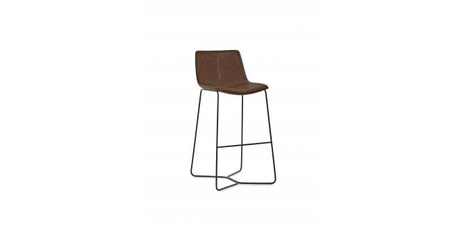 Julian Bowen Set of 2 Joren Tan Brown PU Leather Bar Stools