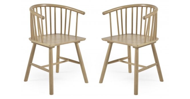 Julian Bowen Set of 2 Kaito Oak Dining Chairs