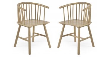 Set of 2 Kaito Oak Dining Chairs