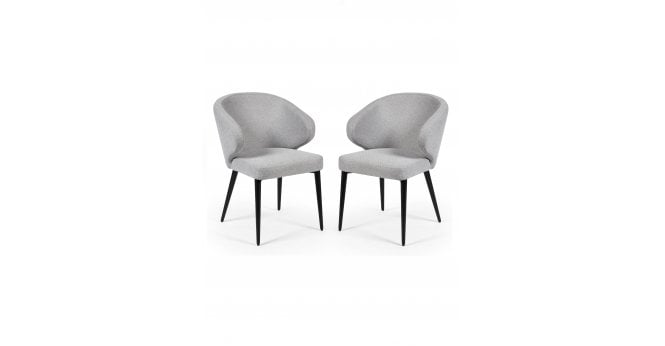Julian Bowen Set of 2 Marcus Light Grey Fabric Dining Chairs
