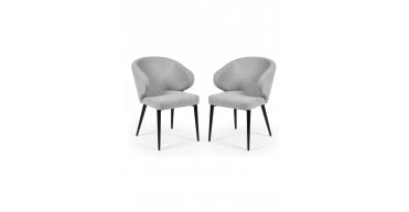 Set of 2 Marcus Light Grey Fabric Dining Chairs