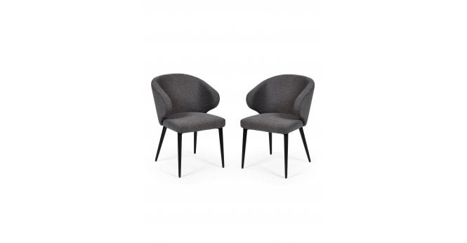Julian Bowen Set of 2 Marcus Mid Grey Fabric Dining Chairs