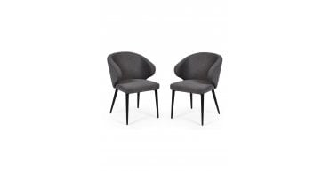 Set of 2 Marcus Mid Grey Fabric Dining Chairs
