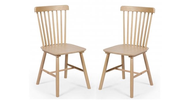 Julian Bowen Set of 2 Sakura Oak Dining Chairs