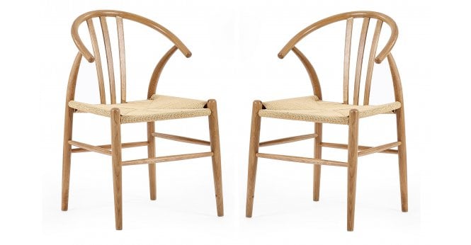 Julian Bowen Set of 2 Symi Natural Oak Dining Chairs