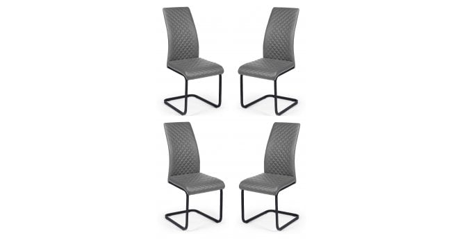 Julian Bowen Set of 4 Xavier Grey Upholstered Cantilever Dining Chairs