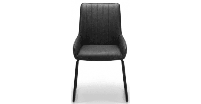 Julian Bowen Soho Dining Chairs - Antique Black Faux Leather & Thin Frame
