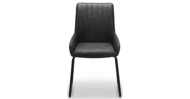 Soho Dining Chairs - Antique Black Faux Leather & Thin Frame