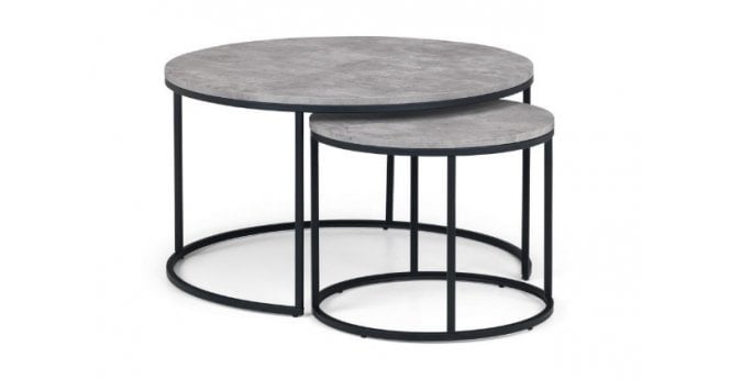 Julian Bowen Staten Concrete Round Nesting Coffee Table