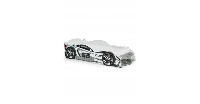 Julian Bowen Storm White and Grey High Gloss 90cm Single Race Car Bed