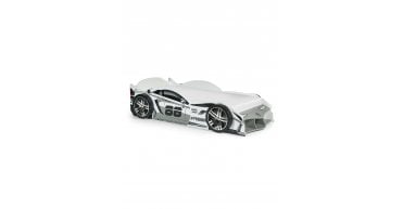 Storm White and Grey High Gloss 90cm Single Race Car Bed
