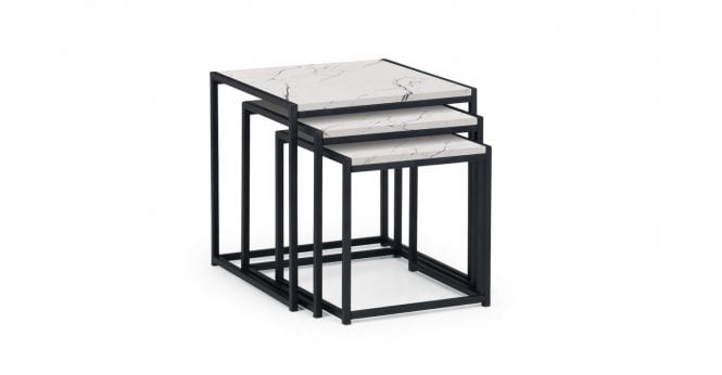 Julian Bowen Tribeca Nest Of 3 Tables - White Marble