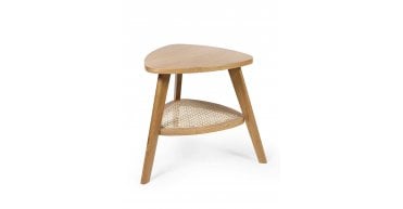 Vera Oak Triangular Side Table with Shelf
