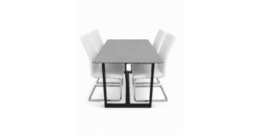 CLEARANCE - Athens 1.4m Table with 4 White Chairs (CH79)