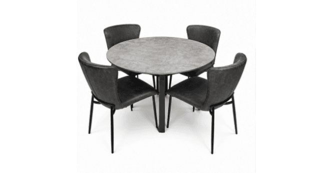 Kettle Interiors CLEARANCE - Bejing 1.2m Table and 4 Diamond Chairs