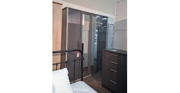 CLEARANCE - Cosmos Tall 4 Door Centre Mirror Robe