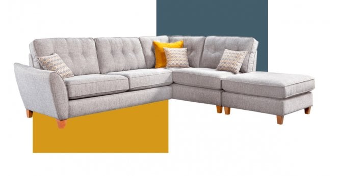 Lebus  Ashley Small Armless Corner Sofa with Chaise - Right Facing Pictured