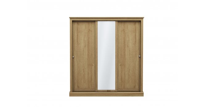 LPD Home Devon 3 Door Sliding Wardrobe Oak