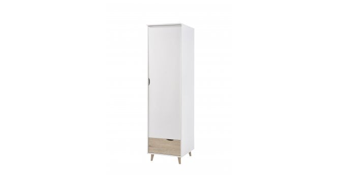 LPD Home Stockholm 1 Door Wardrobe White-Oak