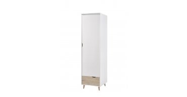 Stockholm 1 Door Wardrobe White-Oak
