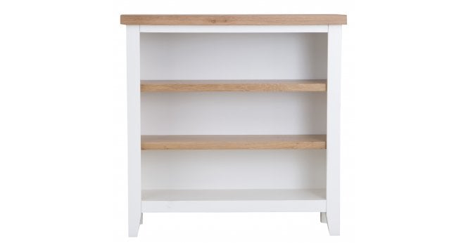 Exmoor Small Wide Bookcase - white