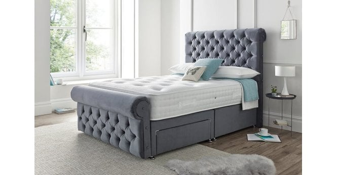 Maison  - Westbury 5' Kingsize Buttoned Opulent Fabric / Plush Velvet Bed Frame