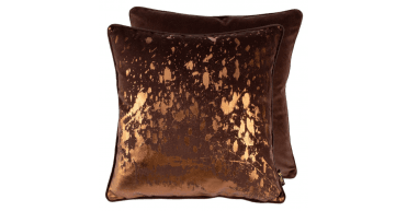 MALINI BRONZE FOIL SPLASH CUSHION ON CHOC 45 X 45