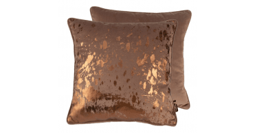 MALINI BRONZE FOIL SPLASH CUSHION ON TAUPE 45 X 45