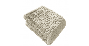 MALINI CLOUD DESIGN FAUX FUR THROW TAUPE 150 X 200