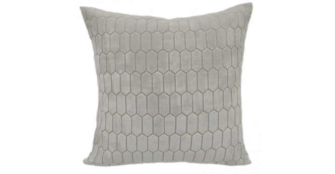 Malini  CUT VELVET HONEYCOMBE  IVORY 56 x 56