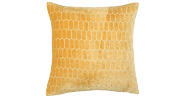 MALINI CUT VELVET  HONEYCOMBE MUSTARD 56 X 56