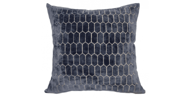 Malini  CUT VELVET  HONEYCOMBE NAVY   56 X 56