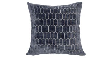 MALINI CUT VELVET  HONEYCOMBE NAVY   56 X 56