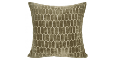 MALINI CUT VELVET  HONEYCOMBE OLIVE   56 X 56