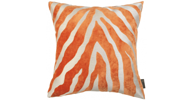 Malini  PAUL MONEYPENNY ZEBRA CUT VELV ORANGE 43 X 43