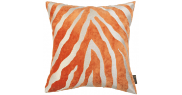 MALINI PAUL MONEYPENNY ZEBRA CUT VELV ORANGE 43 X 43