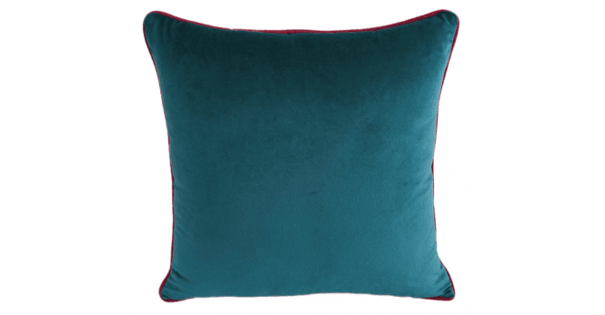 Malini  PM DBLE SIDED VELV TEAL/FUSCHIA PIPING FUSC 59X59